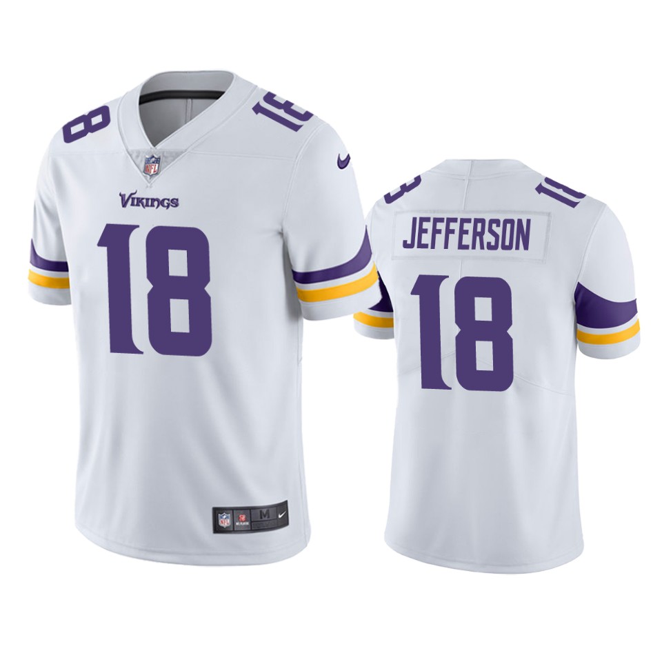 Men's Minnesota Vikings #18 Justin Jefferson White Vapor Untouchable Limited Stitched NFL Jersey
